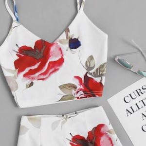 Zaful Other - Floral Cami Crop W/ Skort🌸 Zaful Other - Floral Cami Crop W/ Skort🌸